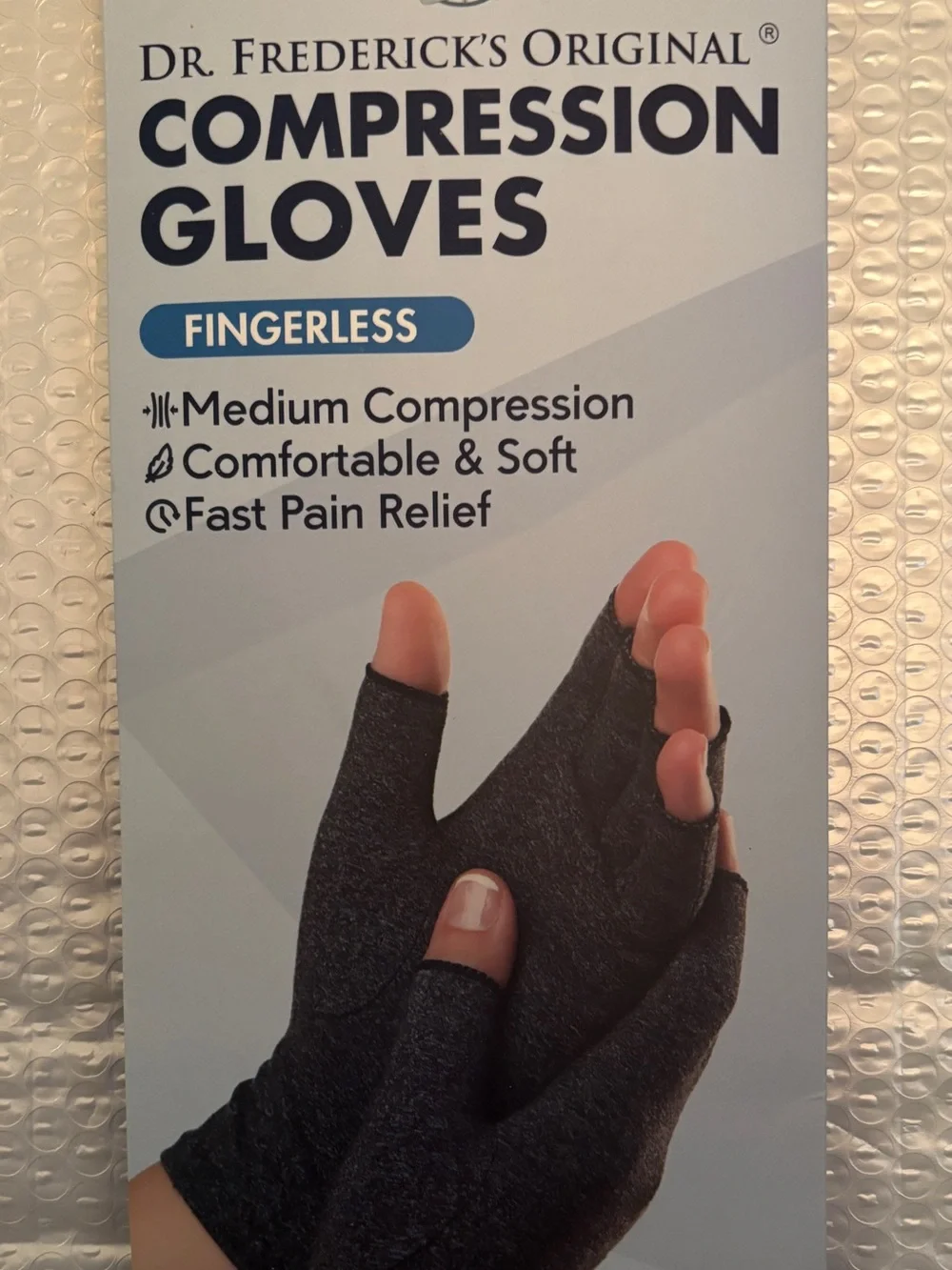 Fingerless Compression Gloves - Charcoal Gray